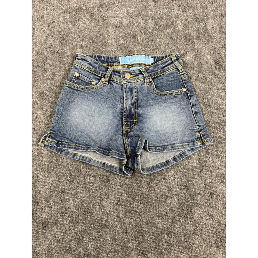 Azzure Denim Women Sandblast Blue Mini Shorts Y2K Low Rise Size 26 NWT